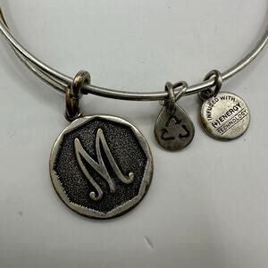 Alex and Ani bracelet M Initial Silver costume jewelry Expandable Adjustable